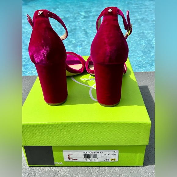 Sam Edelman Velvet Ankle-Strap Block Heel Sandals - Picture 10 of 13